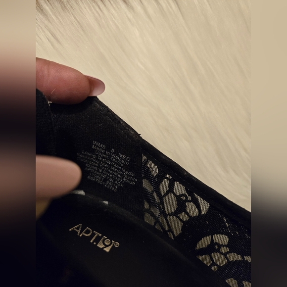 Apt 9 Women's Black Heels shoes open toe Embroidery Lace  Stiletto Size 8 M - Picture 2 of 16